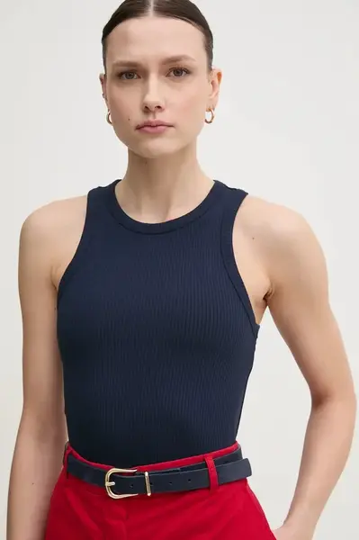 Top Tommy Hilfiger dámský, tmavomodrá barva, WW0WW38635