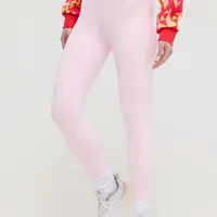 Legíny adidas dámské, růžová barva, hladké, IS4291
