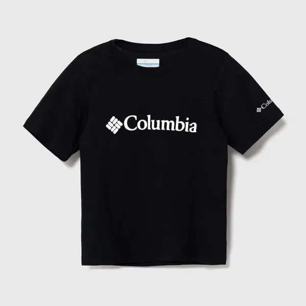 Dětské bavlněné tričko Columbia Valley Creek Short černá barva, s potiskem