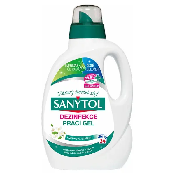 SANYTOL dezinfekčná práca gél kvetinová vôňa 34 dávok 1,7 l