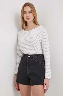 Tričko s dlouhým rukávem příměsí lnu Pepe Jeans JADE bílá barva, PL505830