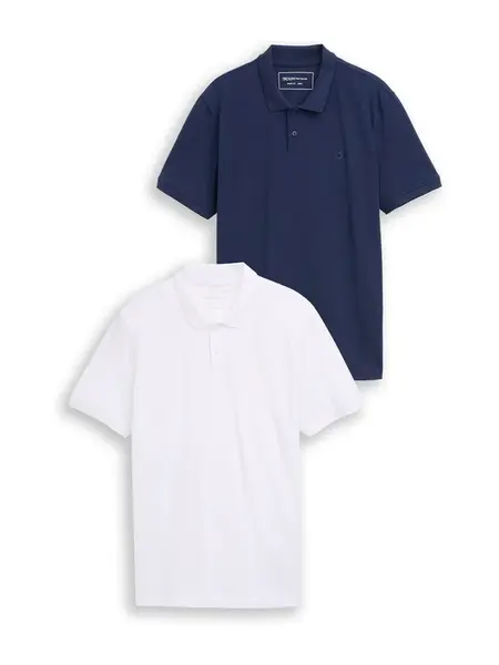 TOM TAILOR DENIM Tričko  námornícka modrá / biela