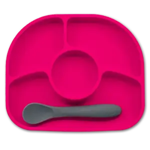 Bblüv silikonový talíř se lžičkou Yümi Pink
