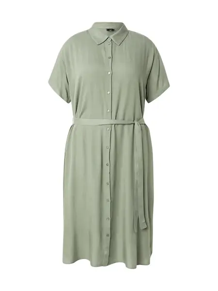 Vero Moda Curve Košeľové šaty 'VMBumpy'  tmavozelená