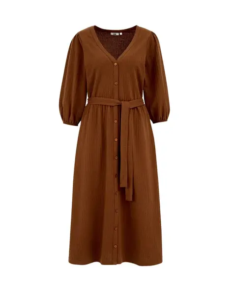 WE Fashion Šaty  tmavohnedá