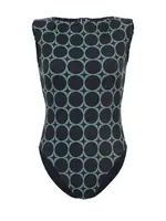 VIVID Jednodielne plavky  tmavomodrá / trstinová