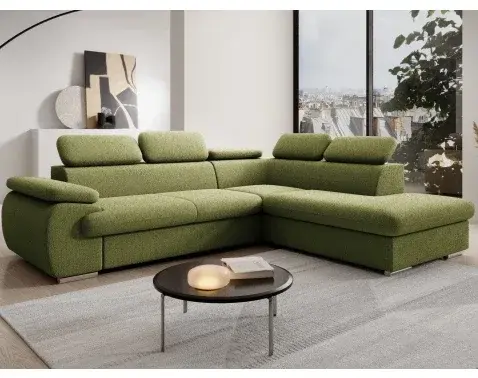 Rohová sedačka Viera, šalátovo zelená látka, pravý roh%