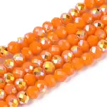AB Color Plated Opaque Glass Rondelle Beads Strands