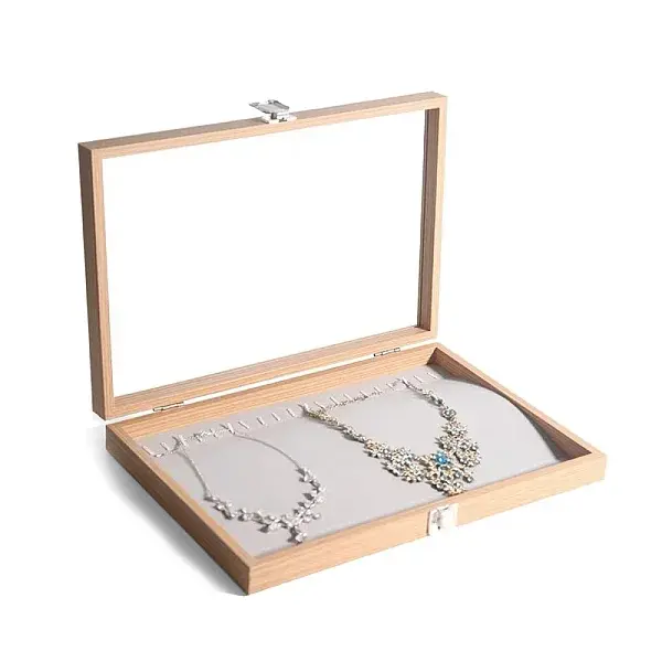 Rectangle Wooden Necklaces Presentation Boxes