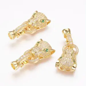 Brass Micro Pave Cubic Zirconia Fold Over Clasps