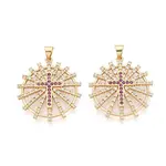 Brass Micro Pave Cubic Zirconia Pendants