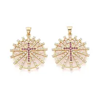 Brass Micro Pave Cubic Zirconia Pendants