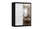 Šatní skříň Vista 05 Barva korpusu: Černá, Dveře: Bílá mat / zrcadlo