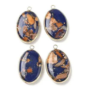Dyed Synthetic Imperial Jasper Pendants