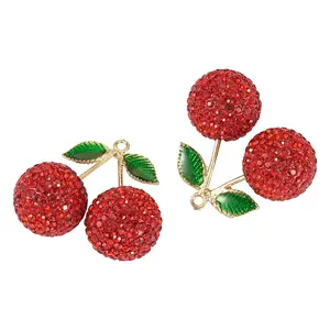 2Pcs Alloy Cherry Charms