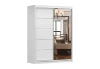 Šatní skříň Vista 05 Barva korpusu: Bílá, Dveře: Bílá mat / zrcadlo