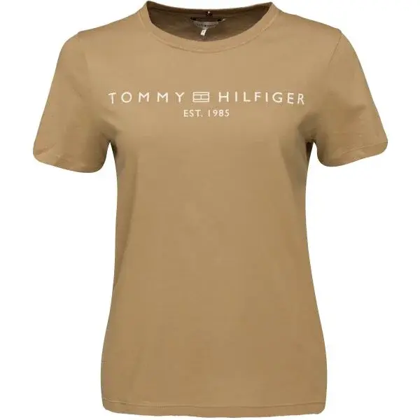 Tommy Hilfiger LOGO CREW NECK Dámské triko, béžová, velikost