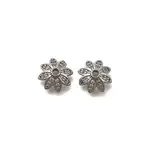 Brass Micro Pave Clear Cubic Zirconia Bead Caps