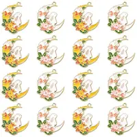 20Pcs 2 Colors Alloy Enamel Pendants