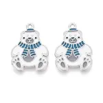 Rack Plating Alloy Enamel Bear Pendants
