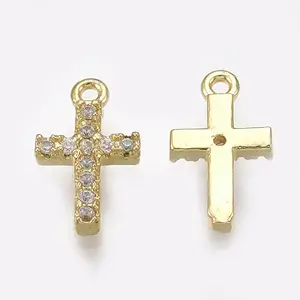 Cubic Zirconia Tiny Cross Charms