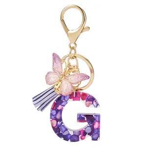 Resin Butterfly Pendant Keychains