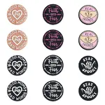 12Pcs 6 Styles Silicone Focal Beads