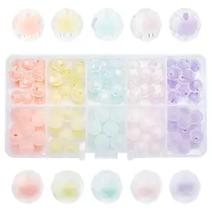 120Pcs 10 Colors Transparent Acrylic Beads