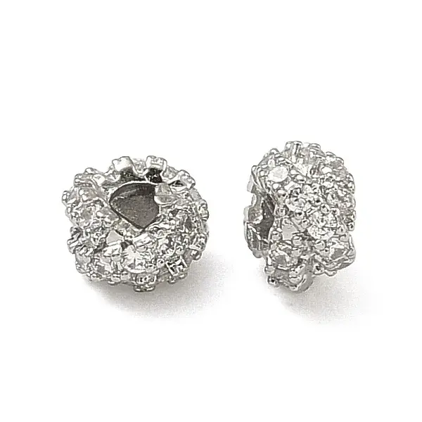 Brass Clear Cubic Zirconia Beads