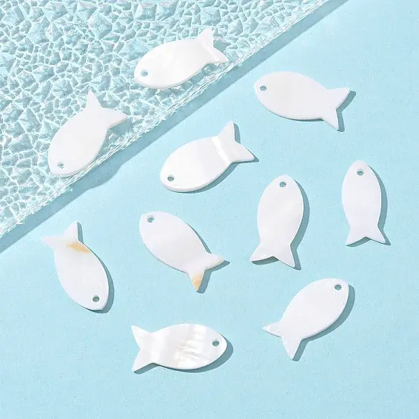 10Pcs Natural Shell Pendants