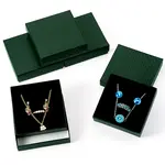 5Pcs Rhombus Textured Cardboard Jewelry Packing Boxes with Sponge Inside