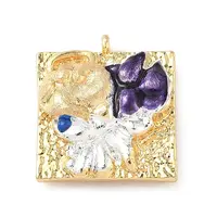 Brass Micro Pave Cubic Zirconia Enamel Pendants