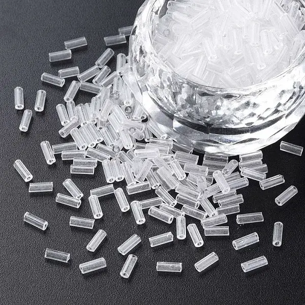 Transparent Glass Bugle Beads
