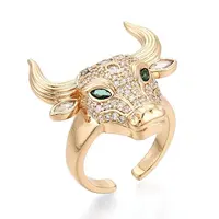 Brass Micro Pave Cubic Zirconia Cuff Open Rings