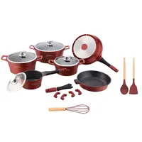 Royalty Sada nádobí 17 ks, barva burgundy