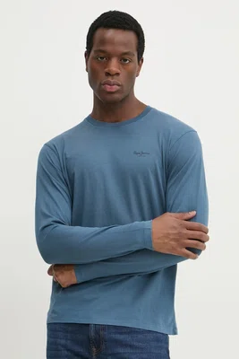 Bavlněné tričko s dlouhým rukávem Pepe Jeans JACKO LONG modrá barva, s potiskem, PM509752