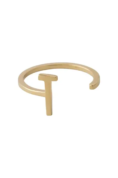 Pozlacený stříbrný prsten Design Letters