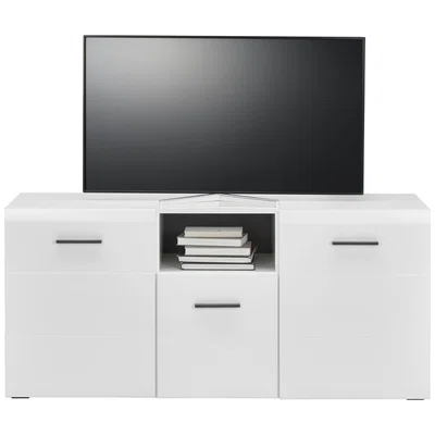 Hom`in KOMODA POD TELEVIZI, bílá, antracitová, 140/64/42 cm