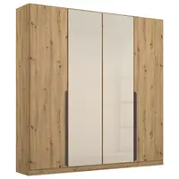 Rauch Möbel ŠATNÍ SKŘÍŇ S OTOČNÝMI DVEŘMI, šampaňská, dub artisan, 181/210/54 cm