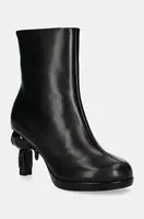 Kožené kotníkové boty Karl Lagerfeld IKON ISLAND dámské, černá barva, na podpatku, KL39064