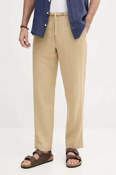 Lněné kalhoty United Colors of Benetton