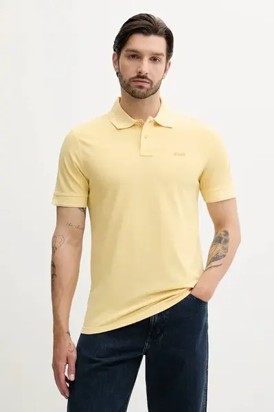 Bavlněné polo tričko BOSS Orange Prime černá barva, 50507813