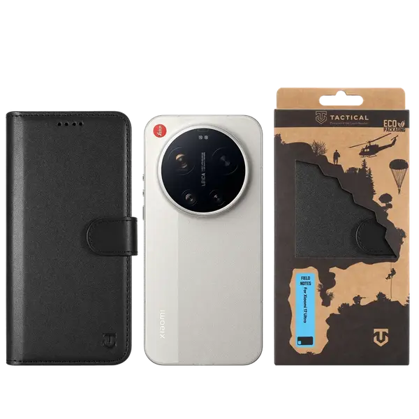 Flipové pouzdro Tactical Field Notes pro Xiaomi 17 Ultra, černá