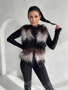 Dámská vesta s umělou kožešinou