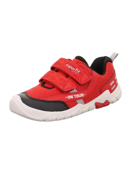 SUPERFIT Tenisky  striebornosivá / červená / čierna / biela