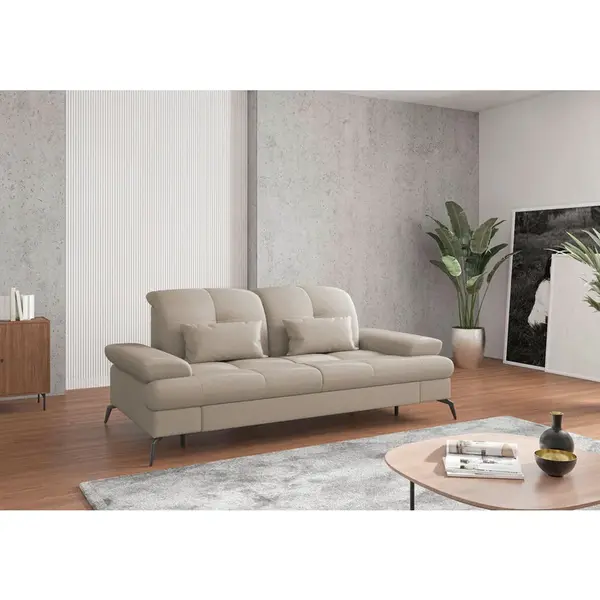 Sit & More TŘÍMÍSTNÁ POHOVKA, textil, šedohnědá