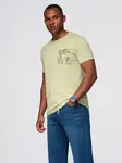 Ombre Men's cotton t-shirt with printed pocket - light grey