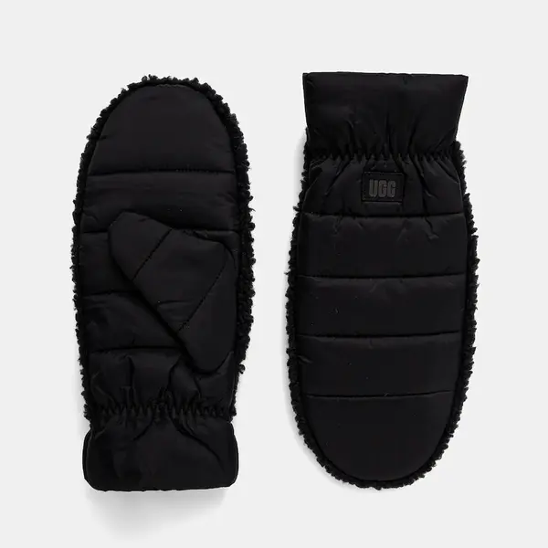 Rukavice UGG W AW FLUFF MITTEN černá barva, 101019