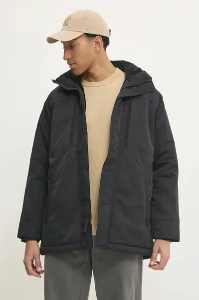 Bunda Hollister Co. pánská, černá barva, zimní, KI332-4114