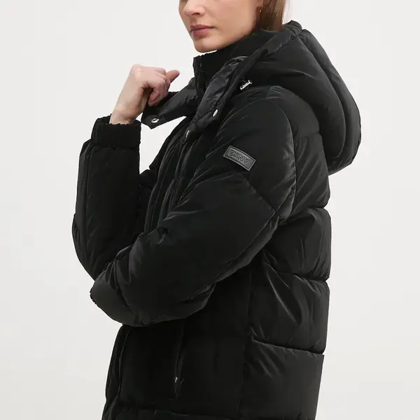 Bunda Dkny dámská, černá barva, zimní, DLEMPQ74